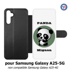 Etui cuir pour Samsung A25 5G - Panda tout mignon