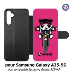 Etui cuir pour Samsung A25 5G - PANDA BOO© Moto Biker - coque humour