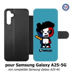 Etui cuir pour Samsung A25 5G - PANDA BOO© Français béret baguette - coque humour