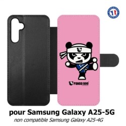 Etui cuir pour Samsung A25 5G - PANDA BOO© Ninja Kung Fu Samouraï - coque humour