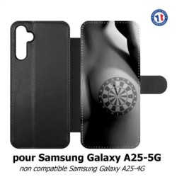 Etui cuir pour Samsung A25 5G - coque sexy Cible Fléchettes - coque érotique