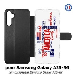 Etui cuir pour Samsung A25 5G - USA lovers - drapeau USA - patriot