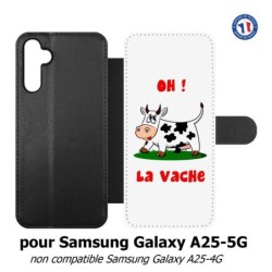 Etui cuir pour Samsung A25 5G - Oh la vache - coque humoristique
