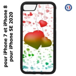 Coque pour iPhone 7/8 et iPhone SE 2020 fond coeur amour love