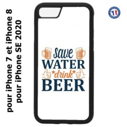 Coque pour iPhone 7/8 et iPhone SE 2020 Save Water Drink Beer Humour Bière