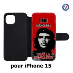 Etui cuir pour iPhone 15 - Che Guevara - Viva la revolution