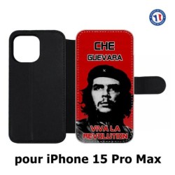 Etui cuir pour iPhone 15 Pro Max - Che Guevara - Viva la revolution