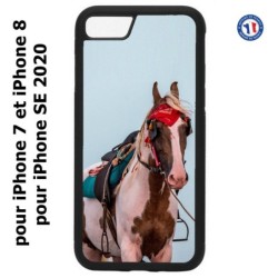 Coque pour iPhone 7/8 et iPhone SE 2020 Coque cheval robe pie - bride cheval