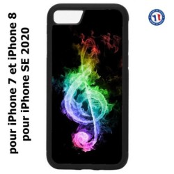 Coque pour iPhone 7/8 et iPhone SE 2020 clé de sol enflammée - solfège musique