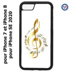 Coque pour iPhone 7/8 et iPhone SE 2020 clé de sol - solfège musique - musicien