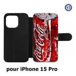 Etui cuir pour iPhone 15 Pro - Coca-Cola Rouge Original