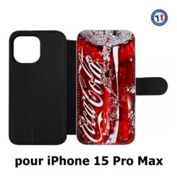 Etui cuir pour iPhone 15 Pro Max - Coca-Cola Rouge Original