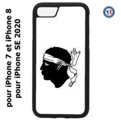 Coque pour iPhone 7/8 et iPhone SE 2020 Drapeau Corse Emblème - Écusson Corse Tête de Maure