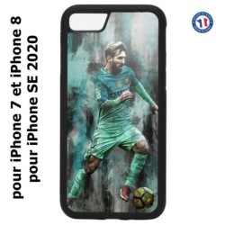 Coque pour iPhone 7/8 et iPhone SE 2020 Lionel Messi FC Barcelone Foot vert-rouge-jaune