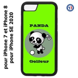 Coque pour iPhone 7/8 et iPhone SE 2020 Panda golfeur - sport golf - panda mignon