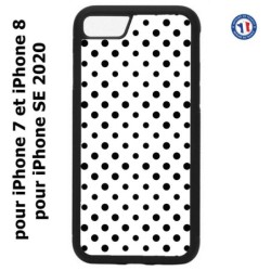 Coque pour iPhone 7/8 et iPhone SE 2020 motif géométrique pattern noir et blanc - ronds noirs