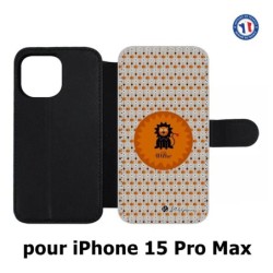 Etui cuir pour iPhone 15 Pro Max - Petits Grains - Le lion fait ROOARrrr