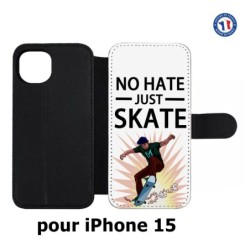 Etui cuir pour iPhone 15 - Skateboard