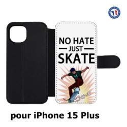 Etui cuir pour iPhone 15 Plus - Skateboard
