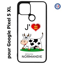 Coque pour Google Pixel 5 XL J'aime la Normandie - vache normande
