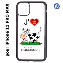 Coque pour Iphone 11 PRO MAX J'aime la Normandie - vache normande