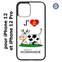 Coque pour Iphone 12 et 12 PRO J'aime la Normandie - vache normande