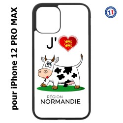 Coque pour Iphone 12 PRO MAX J'aime la Normandie - vache normande