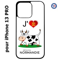 Coque pour iPhone 13 Pro J'aime la Normandie - vache normande