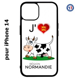 Coque pour iPhone 14 J'aime la Normandie - vache normande