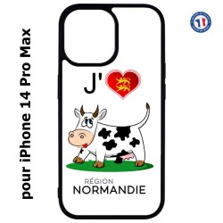 Coque pour iPhone 14 Pro MAX J'aime la Normandie - vache normande