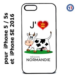 Coque pour IPHONE 5/5S et IPHONE SE.2016 J'aime la Normandie - vache normande