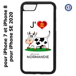 Coque pour iPhone 7/8 et iPhone SE 2020 J'aime la Normandie - vache normande