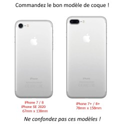 Coque pour iPhone 7/8 et iPhone SE 2020 J'aime la Normandie - vache normande - coque noire TPU souple