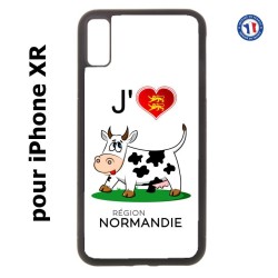 Coque pour iPhone XR J'aime la Normandie - vache normande