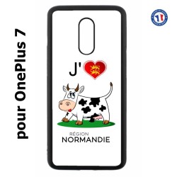 Coque pour OnePlus 7 J'aime la Normandie - vache normande