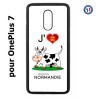 Coque pour OnePlus 7 J'aime la Normandie - vache normande