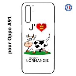 Coque pour Oppo A91 J'aime la Normandie - vache normande