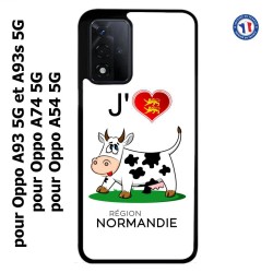 Coque pour Oppo A93 5G et Oppo A93s 5G J'aime la Normandie - vache normande