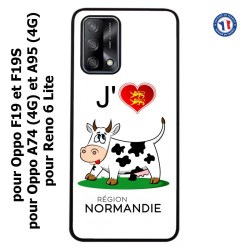 Coque pour Oppo A95 4G J'aime la Normandie - vache normande