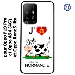 Coque pour Oppo F19 Pro J'aime la Normandie - vache normande