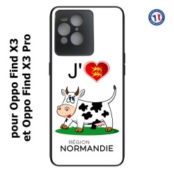 Coque pour Oppo Find X3 et Find X3 Pro J'aime la Normandie - vache normande