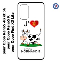 Coque pour Oppo Find X3 Lite J'aime la Normandie - vache normande