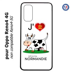 Coque pour Oppo Reno4 4G J'aime la Normandie - vache normande