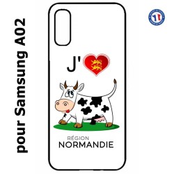 Coque pour Samsung Galaxy A02 J'aime la Normandie - vache normande