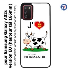 Coque pour Samsung Galaxy A02s version EU J'aime la Normandie - vache normande