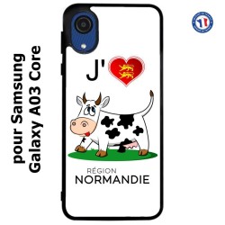 Coque pour Samsung Galaxy A03 Core J'aime la Normandie - vache normande