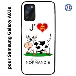 Coque pour Samsung Galaxy A03s J'aime la Normandie - vache normande