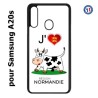 Coque pour Samsung Galaxy A20s J'aime la Normandie - vache normande