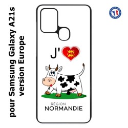 Coque pour Samsung Galaxy A21s J'aime la Normandie - vache normande