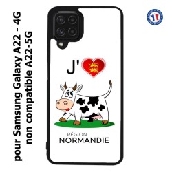 Coque pour Samsung Galaxy A22 - 4G J'aime la Normandie - vache normande